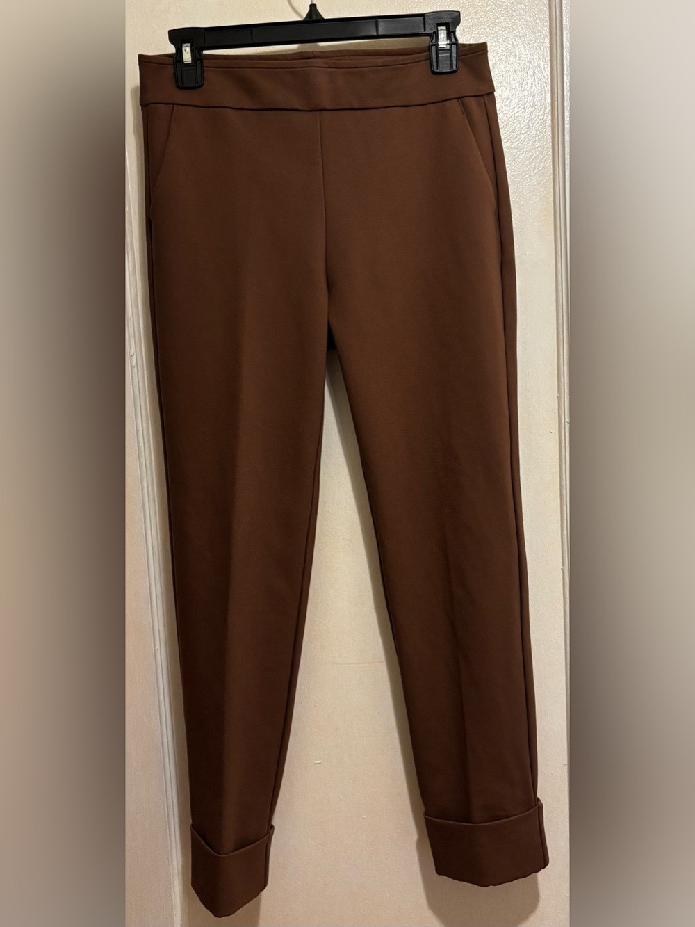Avenue Montaigne BEN 4-Way Stretch Cognac Pants Size 4 Pull On Slim Ankle